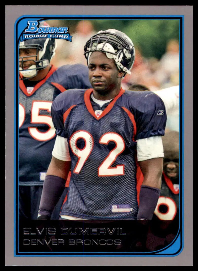 Elvis Dumervil Rookie Card 2006 Bowman Denver Broncos NFL collectible
