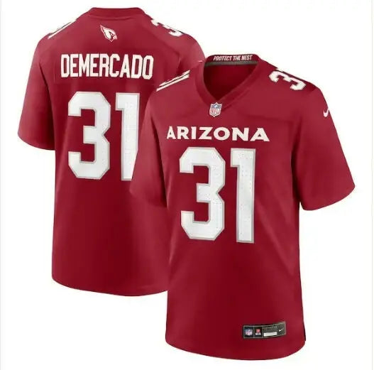 Maroon Arizona Cardinals Nike Team Game Football Jersey displayed in product image