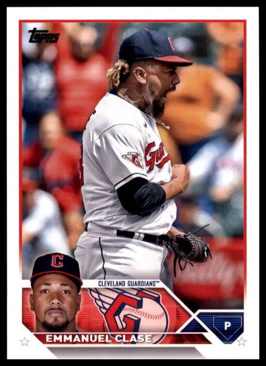 Emmanuel Clase 2023 Topps Baseball Card displaying Cleveland Guardians player