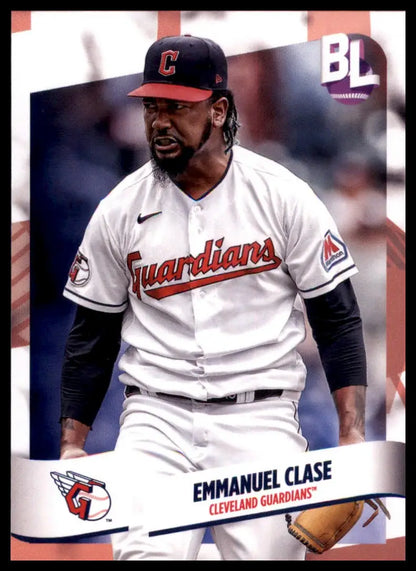 Baseball card featuring Emmanuel Clase from Topps Big League 2024 Cleveland Guardians