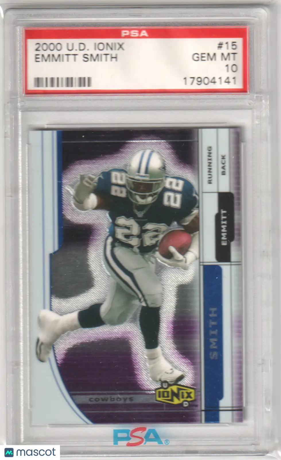 Emmitt Smith 2000 Upper Deck Ionix football card PSA 10 GEM MINT from Columbia Hobby