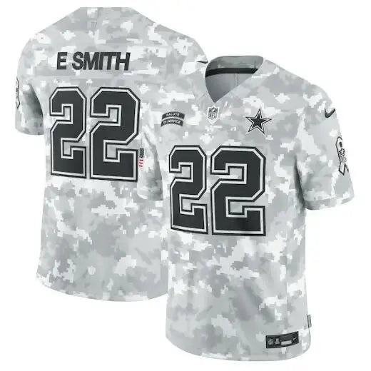 Dallas Cowboys #22 Salute To Service gray camouflage jersey in product image