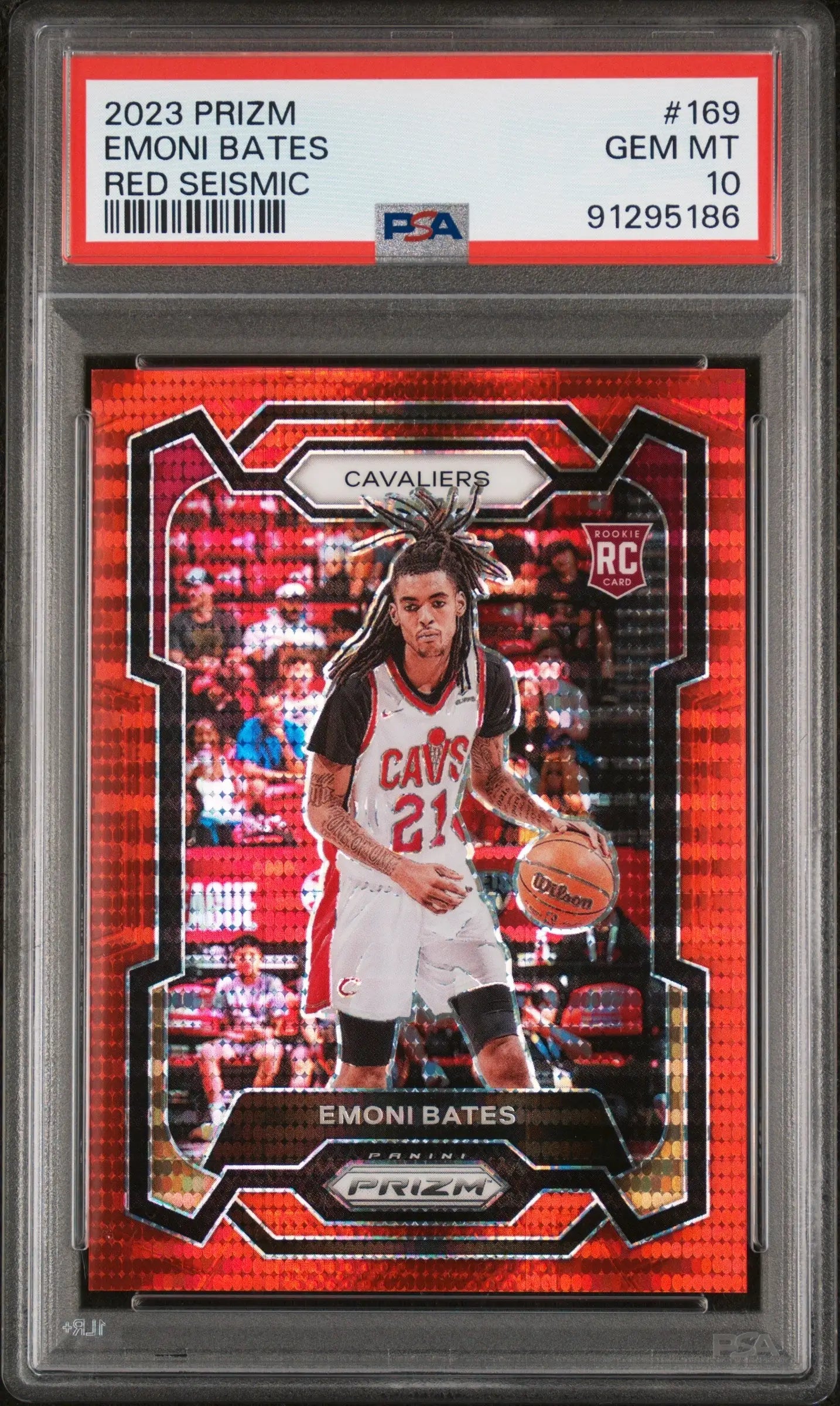 Emoni Bates Red Seismic rookie card PSA 10 Gem Mint 2023 Prizm basketball