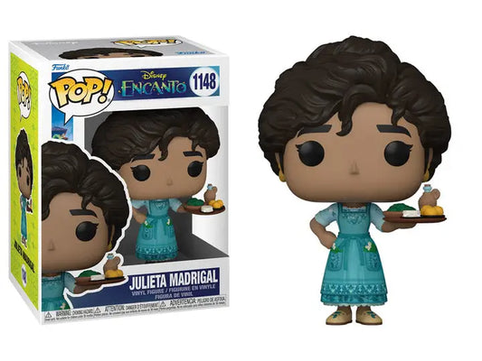 Julieta Madrigal Funko Pop in teal dress holding food plate from Disney’s Encanto