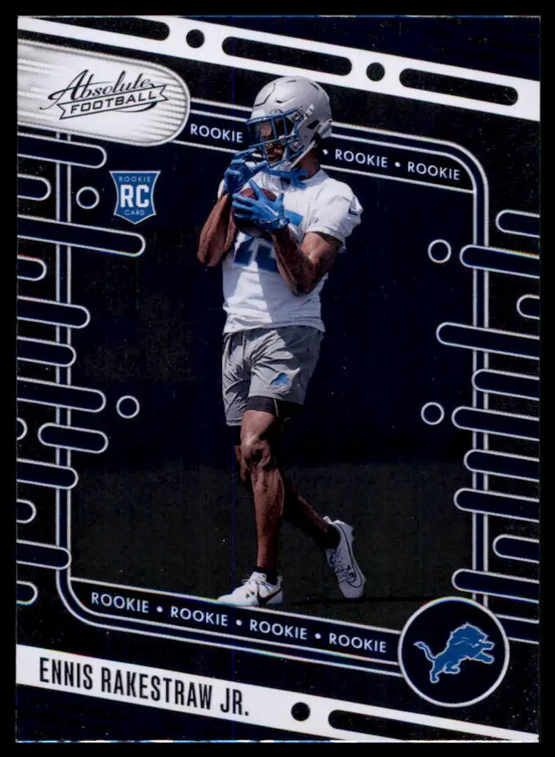 Ennis Rakestraw Jr. Panini Absolute Football rookie card displayed in Ennis Rakestraw Jr. Rookie 2024 Panini Absolute Retail #158 Detroit Lions