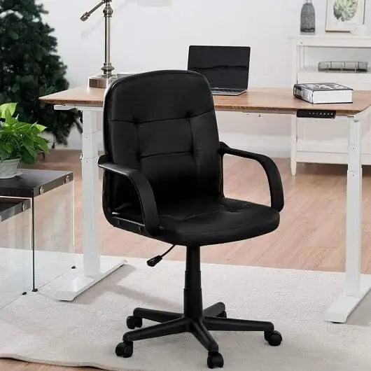 Ergonomic Office Chair with 360-degree Wheels - Color:Black - Office Chair