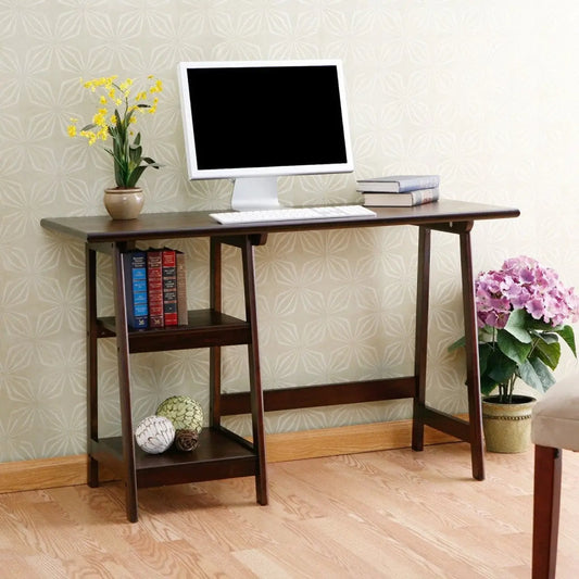 Espresso Finish Wood Home Office Laptop Computer Desk - Computer Desk