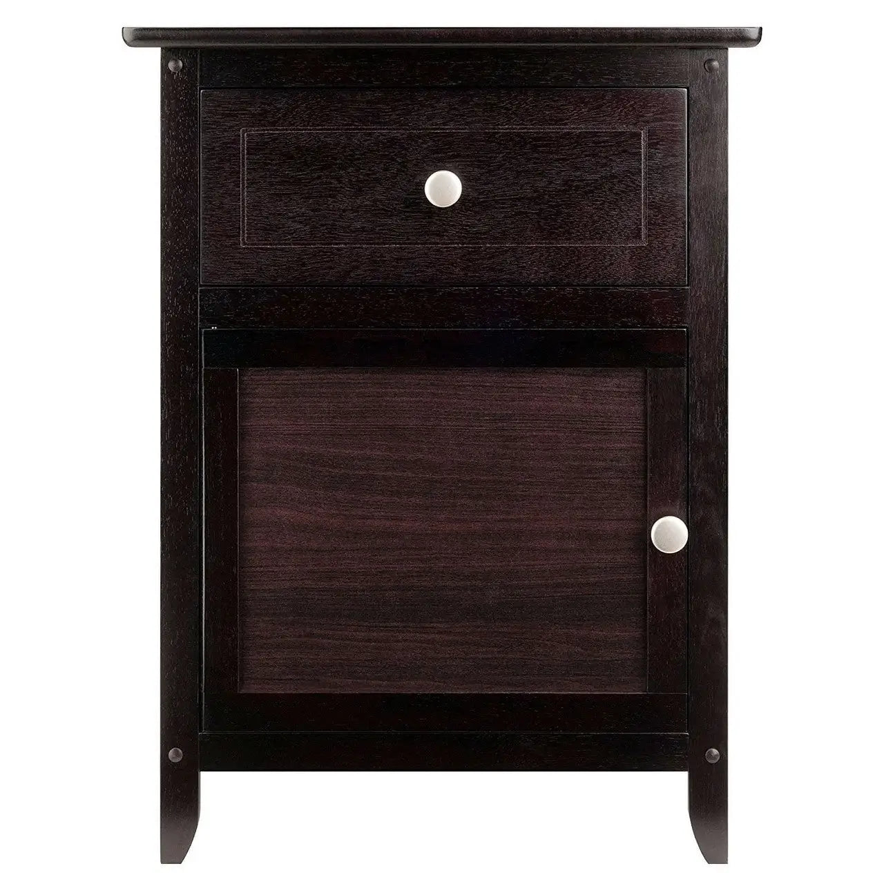 Espresso Wood End Table Nightstand Accent Table - Nightstand