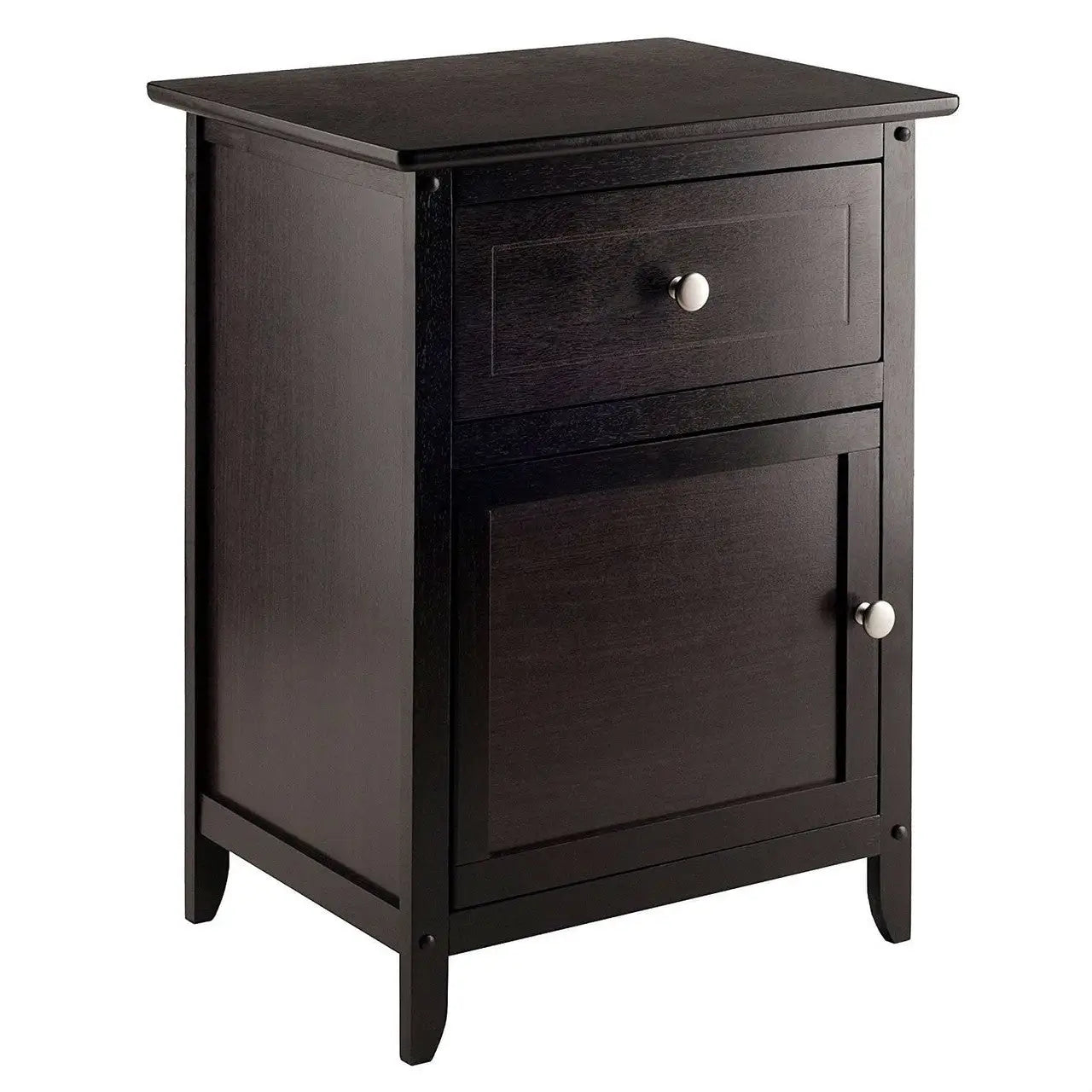 Espresso Wood End Table Nightstand Accent Table - Nightstand