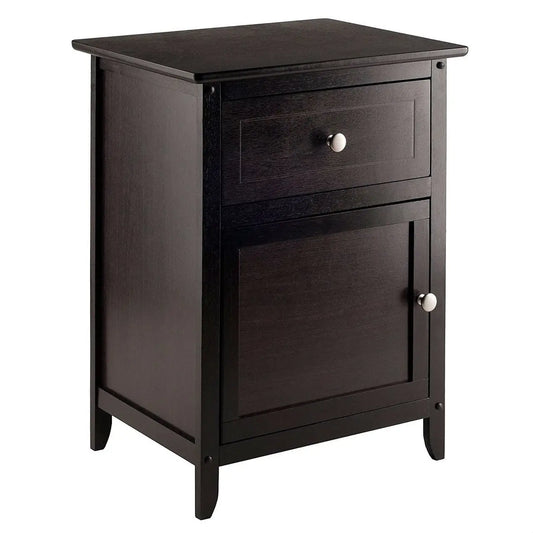 Espresso Wood End Table Nightstand Accent Table - Nightstand