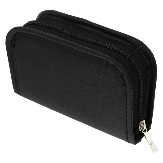 Black zippered diabetic travel case for glucose meter and blood sugar monitoring supplies