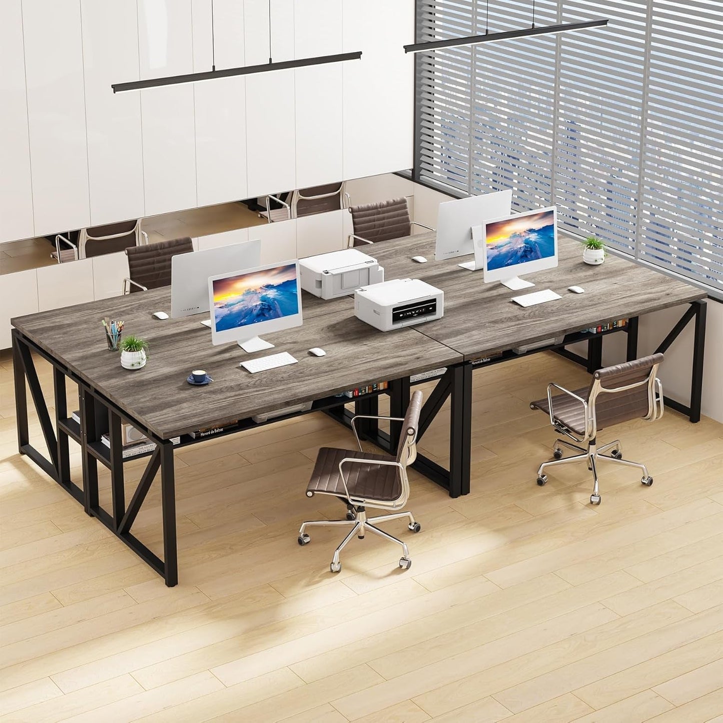 Executive Office Computer Desk and Mobile File Cabinet-4