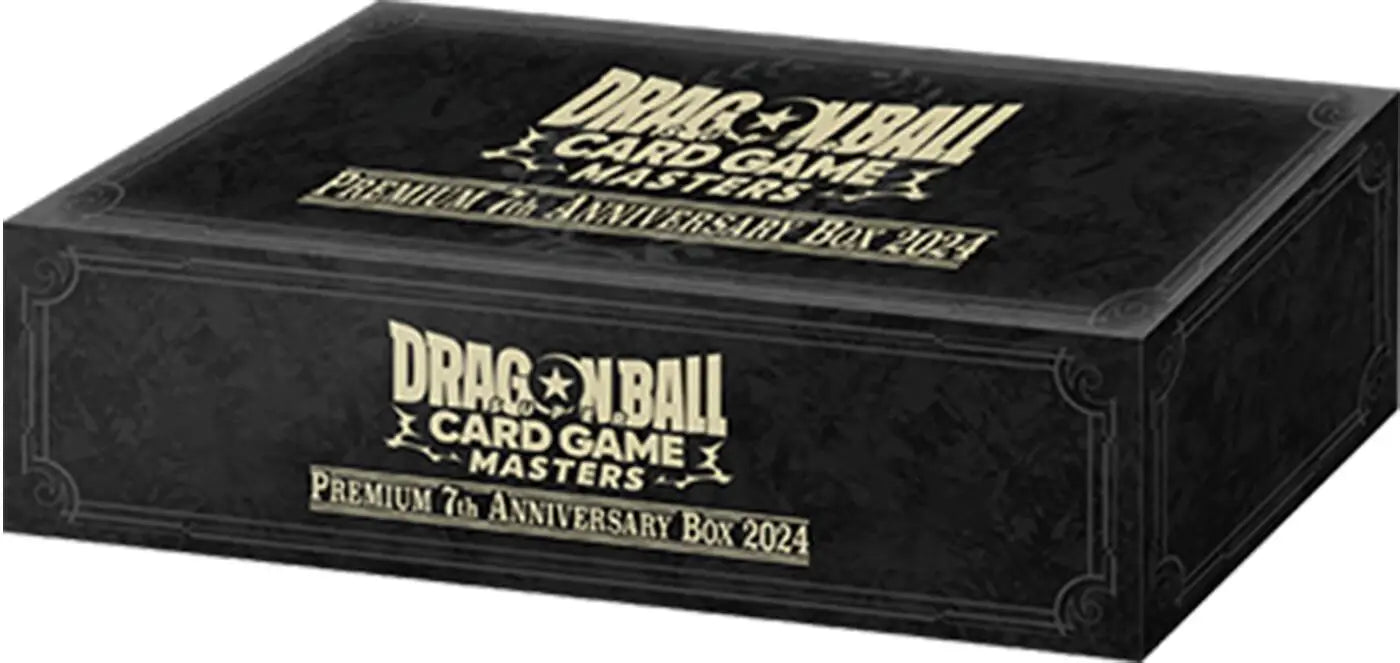 Black box featuring Dragon Ball Card Game Premium 7th Anniversary Box 2024 branding