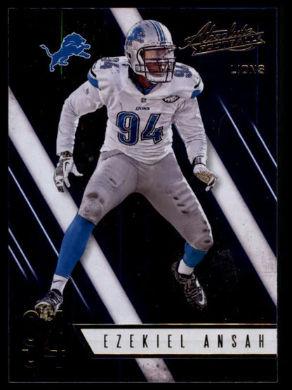 Ezekiel Ansah football trading card from Panini Absolute 2016 Detroit Lions collection