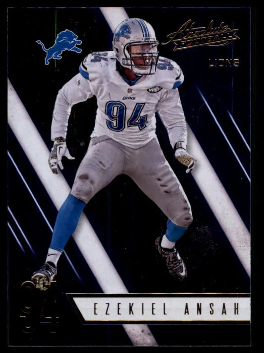 Ezekiel Ansah football trading card from Panini Absolute 2016 Detroit Lions collection