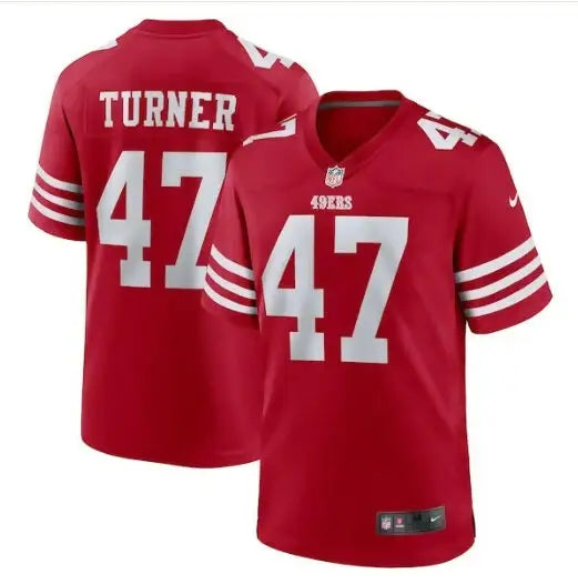 Red Ezekiel Turner San Francisco 49ers Nike Game Jersey with TURNER 47 in white