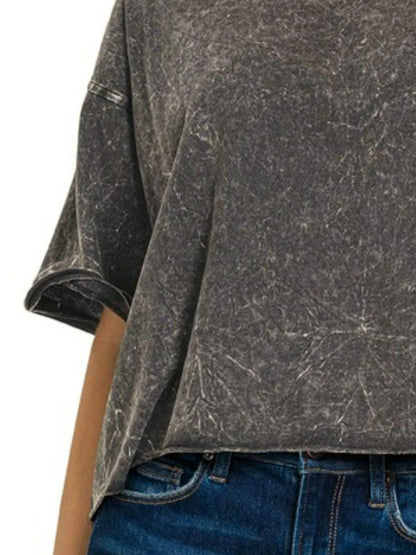 Zenana Acid Crinkle-Washed Oversized T-Shirt