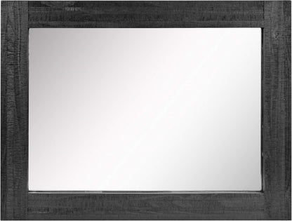24" X 18" Rectangle Black Wood Frame Wall Mirror with Attached Hanging Brackets, Decorative Country Rustic Decor for the Living Room, Bedroom, Bathroom, Hallway, and Entryway-2