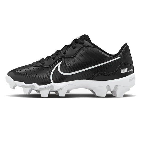 Nike Alpha Huarache 4 Keystone Boys Rubber Baseball Cleats SZ 5.5 Black | White