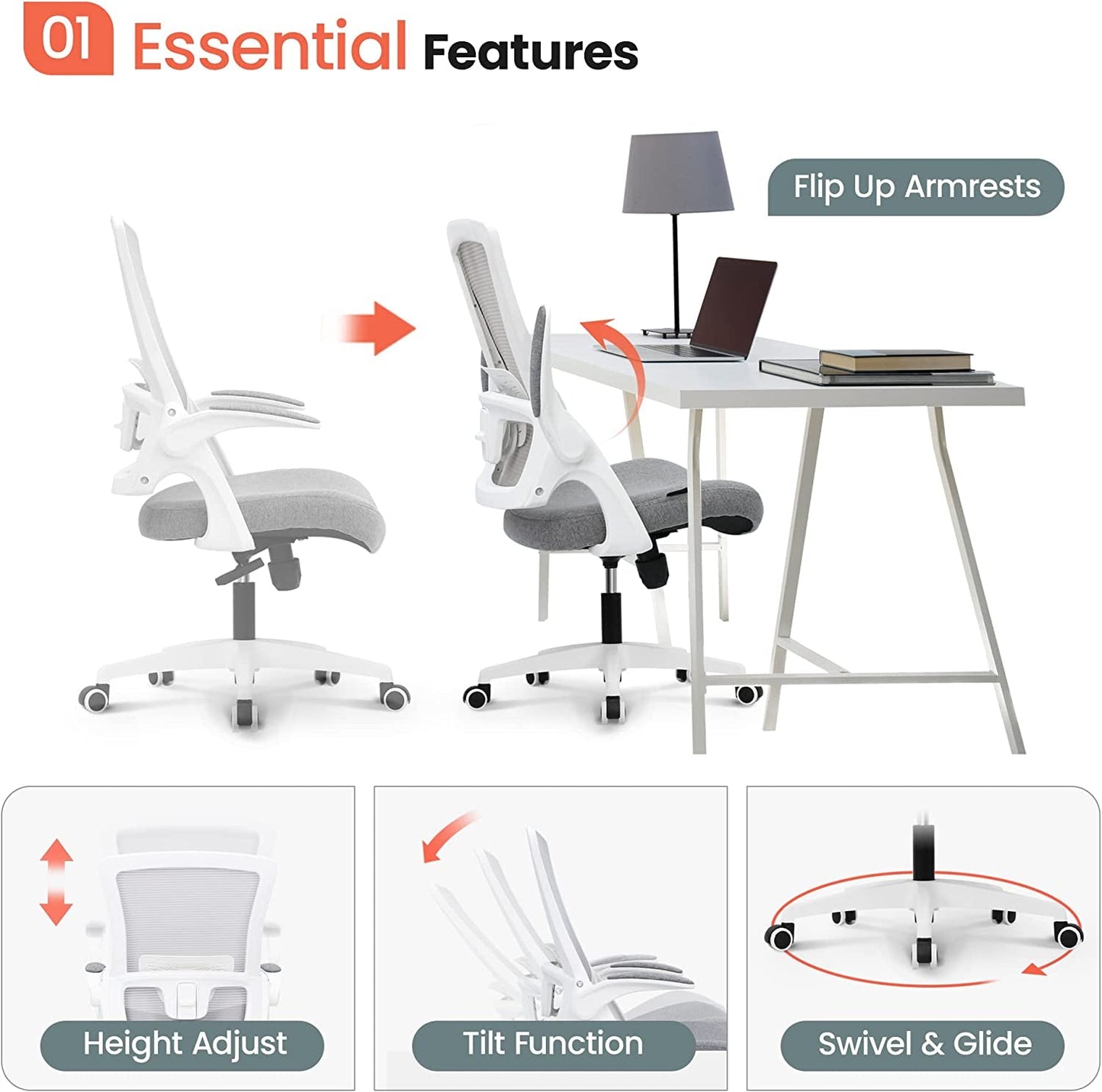 Ergonomic High-Back Mesh Chair with Lumbar Support-3