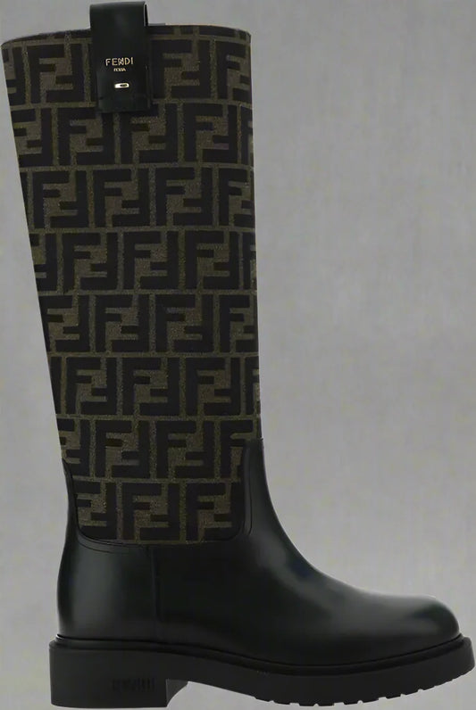 FENDI Women’s Monogram Leather Boots | Iconic Luxury Style