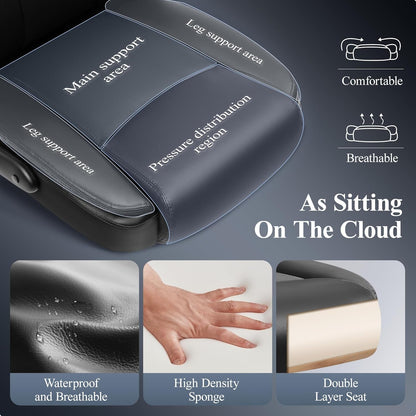 Big Tall Leather Office Chair, Lumbar, Flip-Up Arms-4