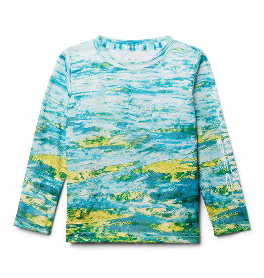Columbia Youth Unisex Super Terminal Tackle Long Sleeve Gulf Stream Deepsea Fade Large
