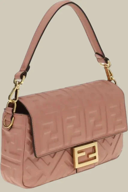 FENDI Pink Baguette Bag with Embossed Monogram | STORE 7994
