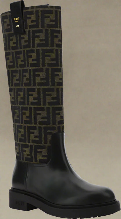FENDI Women’s Monogram Leather Boots | Iconic Luxury Style