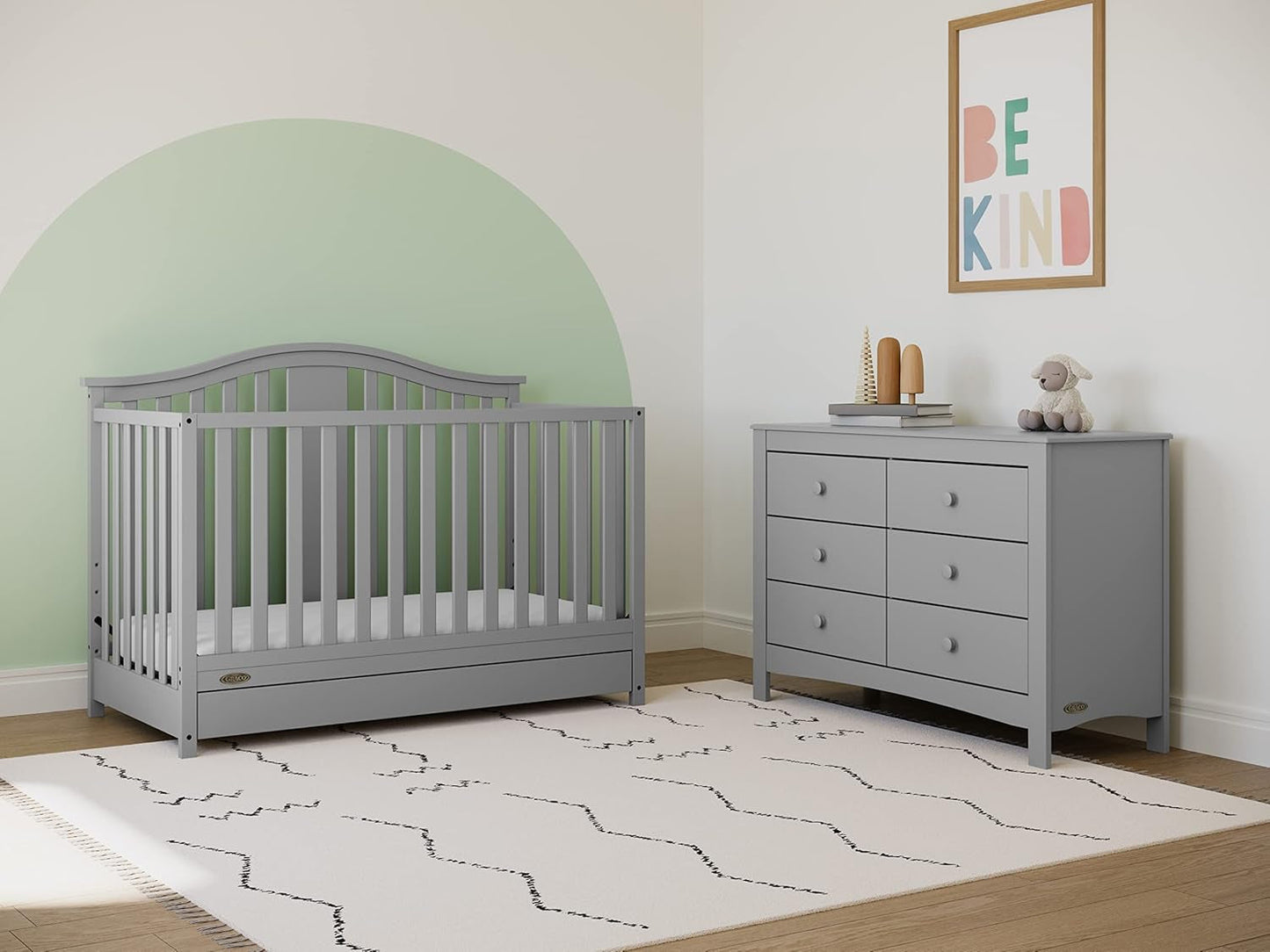 Pebble Gray 6 Drawer Double Dresser Nursery Kids-4