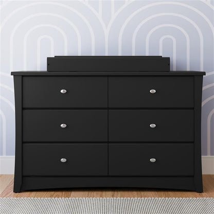 Crescent 6 Drawer Double Dresser (Black) – GREENGUARD Gold Certified, Dresser for Nursery, 6 Drawer Dresser, Kids Dresser, Nursery Dresser Drawer Organizer, Chest of Drawers-3