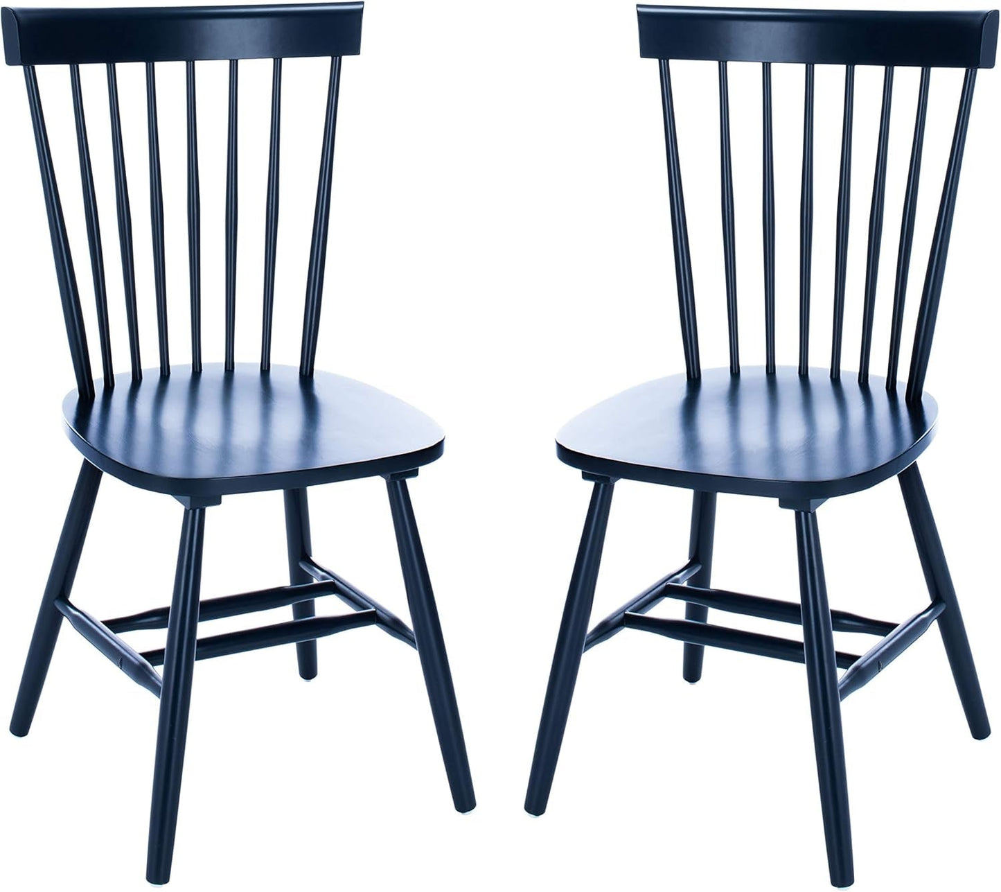 Home Collection Parker Farmhouse Navy Blue Windsor Spindle Solid Wood Dining Chair Set of 2-3