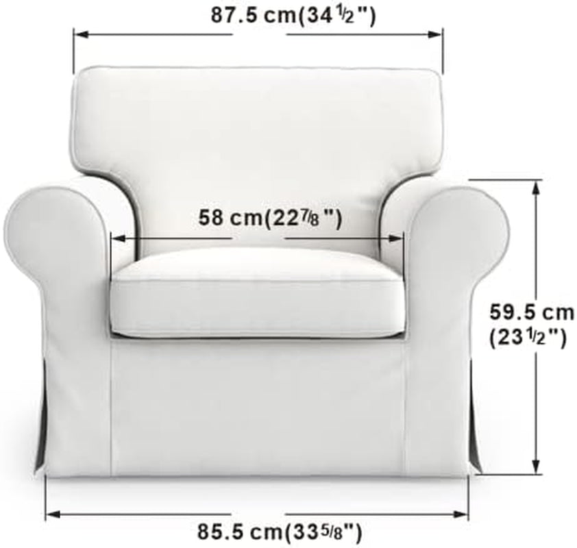 Ektorp Armchair 5 Color Cotton Cover for the IKEA Ektorp Chair Slipcover Replacement(Cotton-Grey)-3