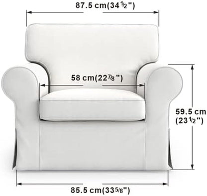 Ektorp Armchair 5 Color Cotton Cover for the IKEA Ektorp Chair Slipcover Replacement(Cotton-Grey)-3