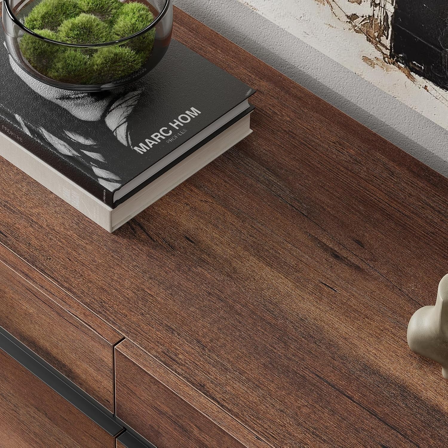 3 in 1 Modern TV Stand for Tvs up to 110 Inch, Wood Entertainment Center TV Console with Storage Cabinets and Metal Base, Media Console for Living Room,Brown-3