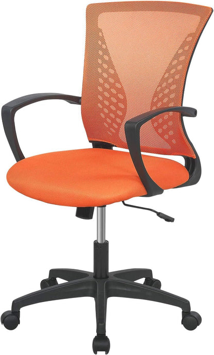 Ergonomic Orange Mesh Office Chair with Armrests-1