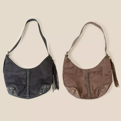 Fame Braided Detail Hobo Shoulder Bag - BK / One Size - Hobo Shoulder Bag