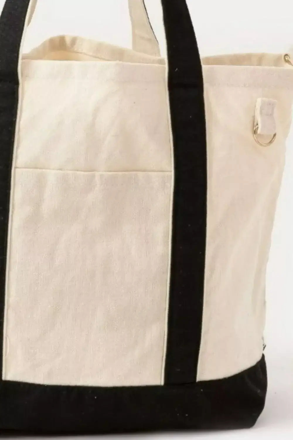 Fame Contrast Trim Tote Bag - BK / One Size