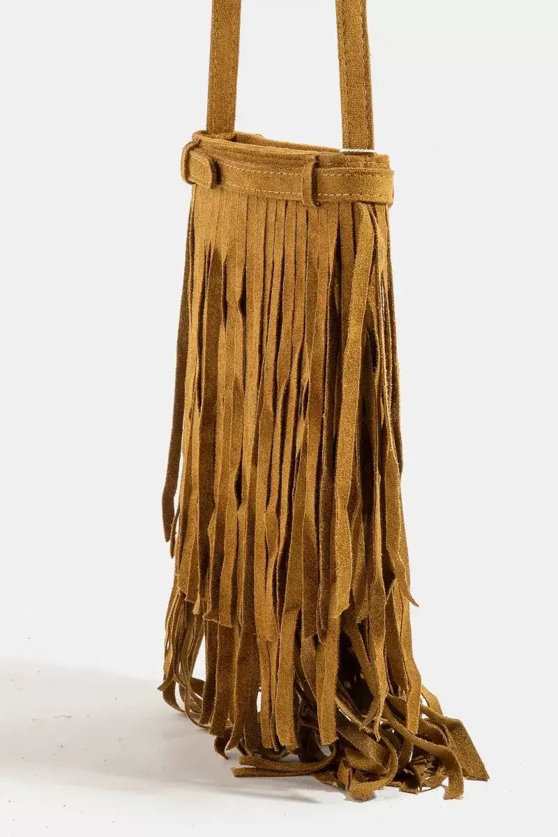 Fame Long Fringe Bucket Shoulder Bag