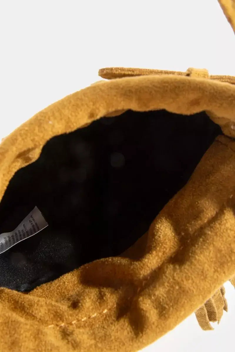 Fame Long Fringe Bucket Shoulder Bag