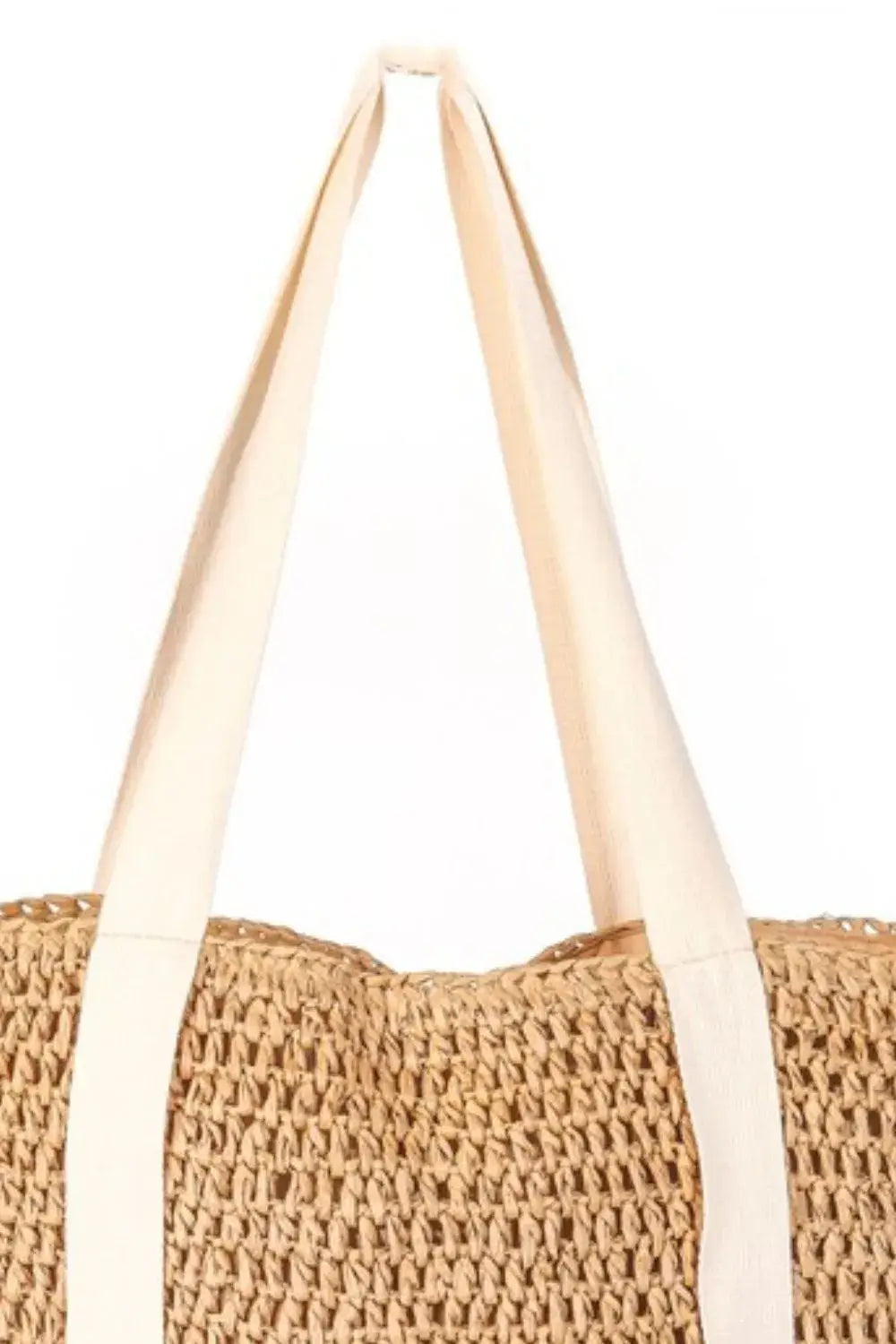 Fame Straw Braided Hat Carrier Tote Bag - Camel / one size