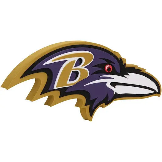 Baltimore Ravens NFL team logo on FanFoam 3D Foam Wall Sign for football cards fans