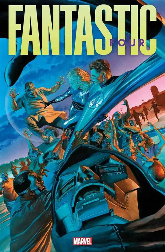 Comic book cover for Fantastic Four #2 featuring action and swirling blue design
