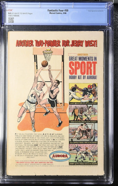 Fantastic Four 50 (1966) Graded CGC 3.0 Silver Surfer battles Galactus - Back Issues