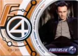 Promotional suit costume card featuring Victor Von Doom and the Fantastic Four logo