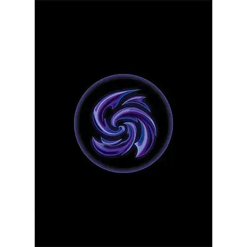Swirling purple vortex in a bubble on textured matte card sleeves for magic and card games