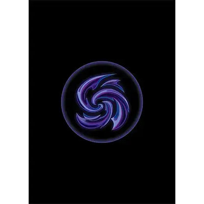 Swirling purple vortex in a bubble on textured matte card sleeves for magic and card games