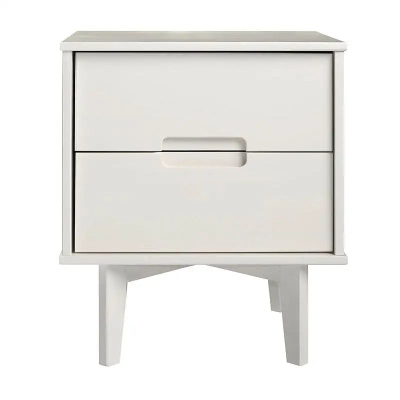 FarmHouse 2 Drawer Solid Wood Nightstand White - Nightstand