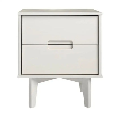 FarmHouse 2 Drawer Solid Wood Nightstand White - Nightstand