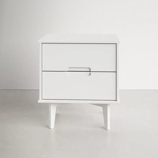 FarmHouse 2 Drawer Solid Wood Nightstand White - Nightstand